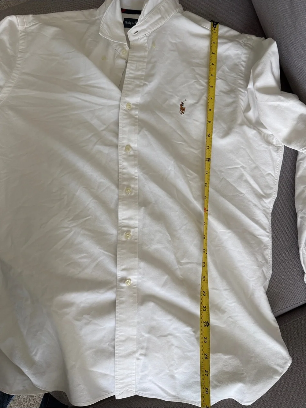 Ralph Lauren White Long-Sleeve Oxford Shirt with Pony Logo - Picture 8 of 11